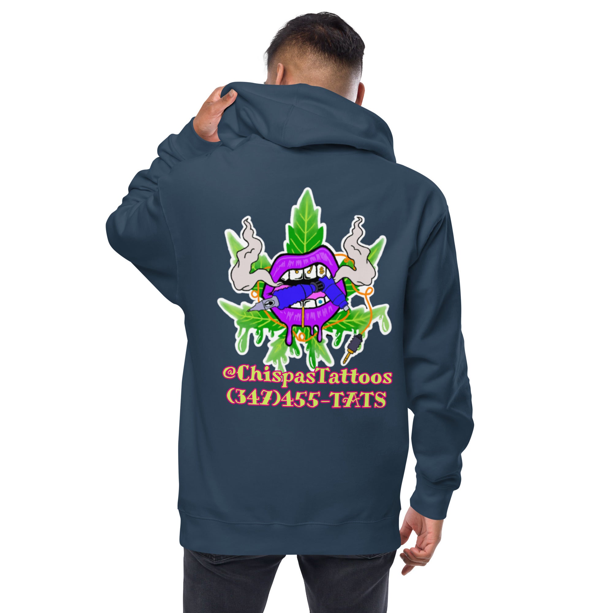 Unisex fleece logo zip up hoodie
